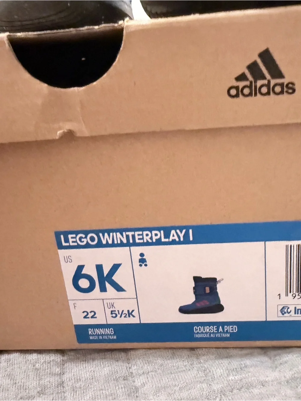 adidas Kids Blue Winter Boots with Pink and Green Accents